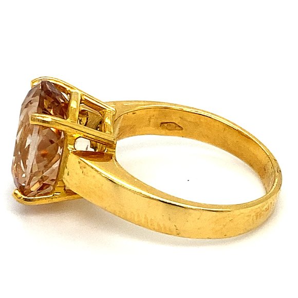 Imperial Topaz 8.74ct Solid 18K Yellow Gold Ring - Picture 6 of 7